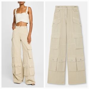 VERSACE Beige Stone Washed Medusa Denim Cargo Pants Size 36 NWT